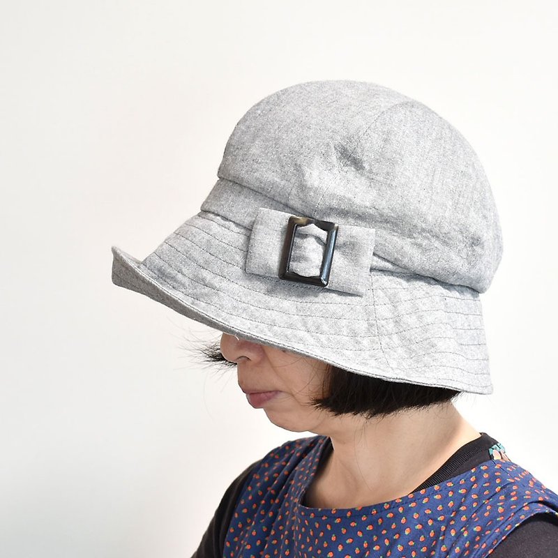 Cotton & Hemp Hats & Caps Gray - Brim-up crochet