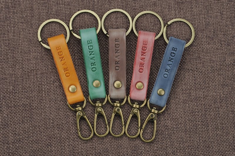 October-December Promotion: Upgraded version: Buy one get one free Italian Wax leather key ring keychain keychain free customized embossed version in English (Valentine's Day, birthday, gifts) - ที่ห้อยกุญแจ - หนังแท้ 
