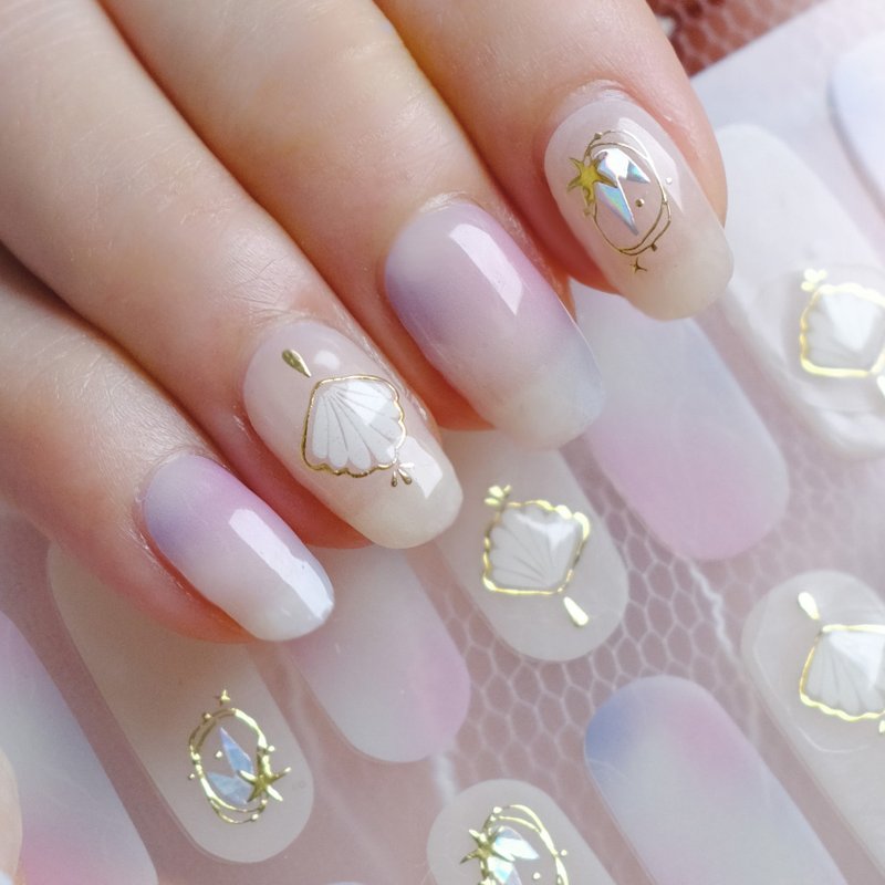 [Lunacaca gel nail stickers] C01059 Coral Coast easily removes | Does not damage real nails - ยาทาเล็บ - พลาสติก 