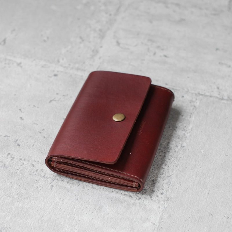 dark brown color vegetable cow hide leather wallet - Wallets - Genuine Leather Brown