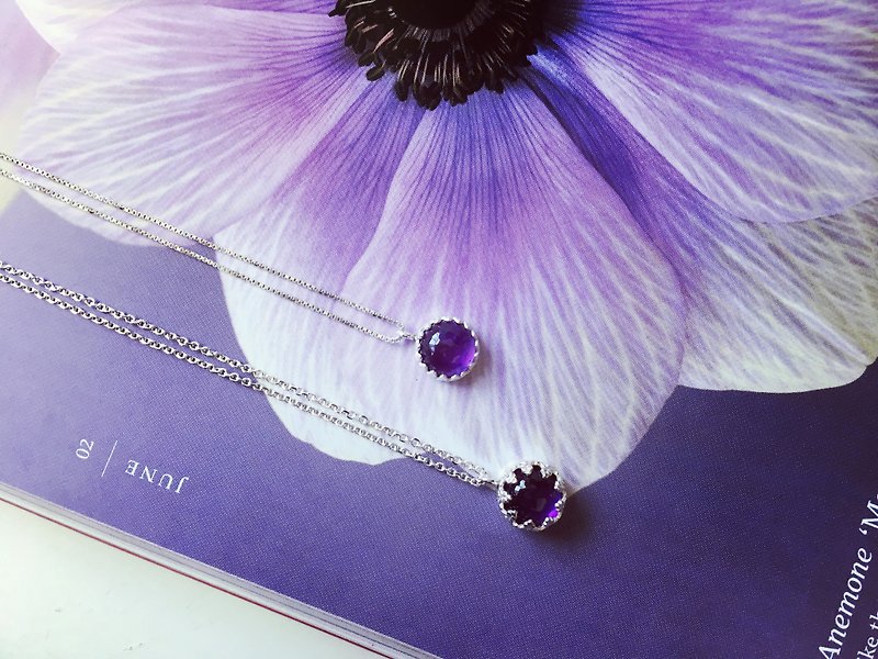 925 sterling silver / romantic amethyst necklace