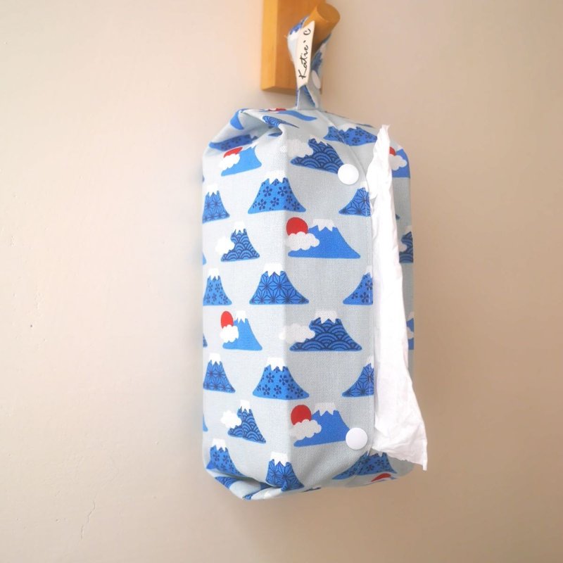 Hanging facial tissue cover/toilet paper cover = Taiwan cotton = Japanese style Mount Fuji (3 colors in total) - Tissue Boxes - Cotton & Hemp 