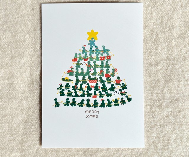 クリスマスカード / 恐竜 / 猫 - 5種類 - ショップ wapiandewa2018