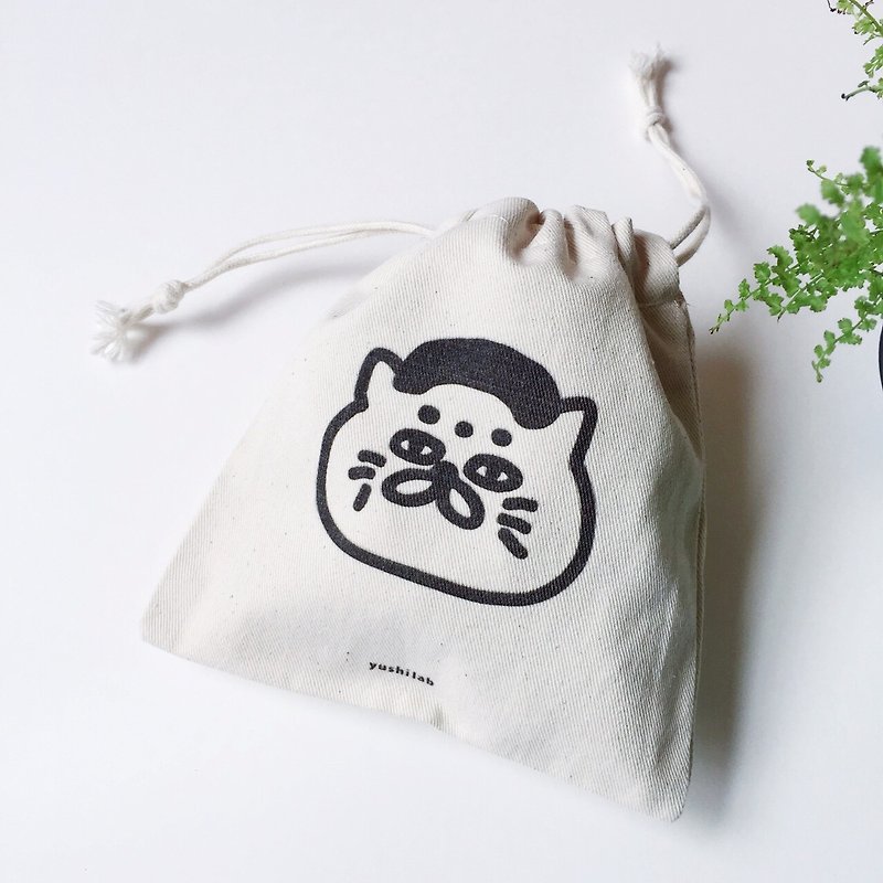 Wulang small canvas thick pockets pocket change bag - Toiletry Bags & Pouches - Cotton & Hemp White