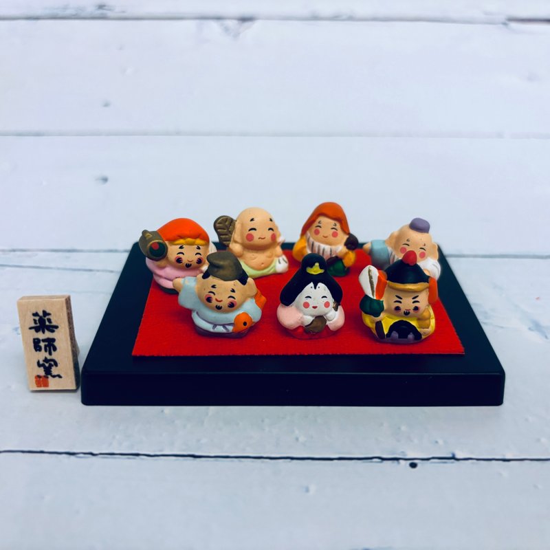 Seven Lucky Gods-Japanese mascots that attract wealth, give gifts and bring good luck, store opening decorations - ตุ๊กตา - ดินเผา 