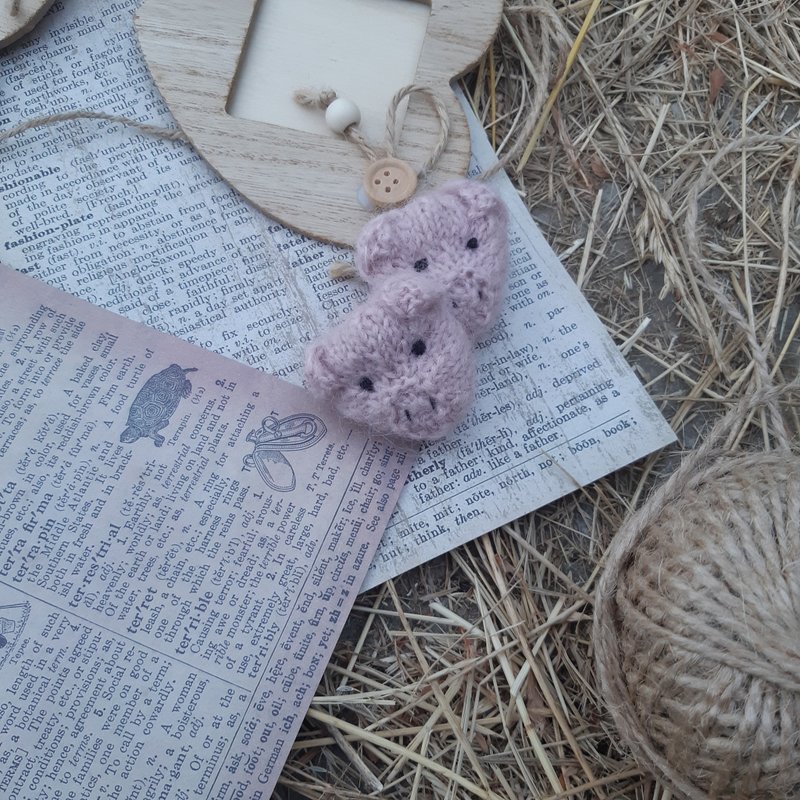 Small pig knitting pattern. Piggy toy tutorial. - 編織/刺繡/羊毛氈/縫紉 - 其他材質 