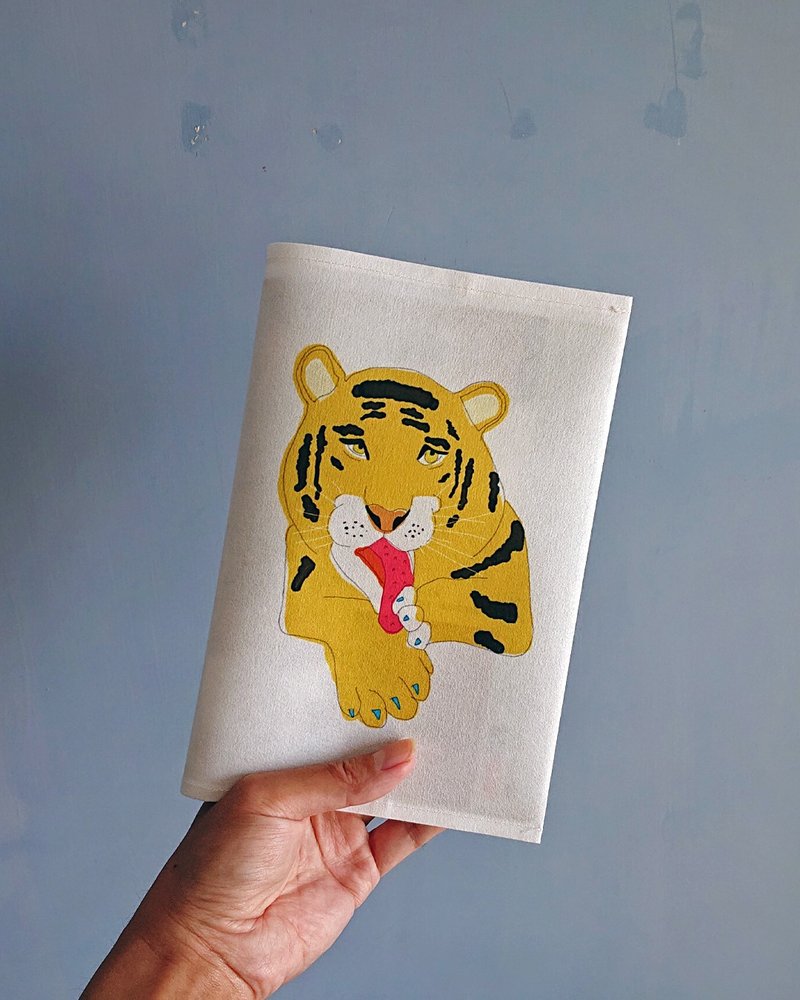 tiger book jacket - Book Covers - Cotton & Hemp 