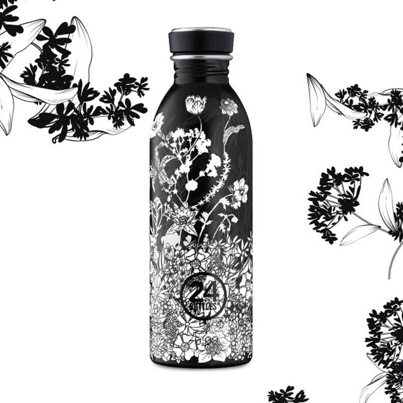 【URBAN超輕量羽毛系列】黑色電影 Noir - 500ml不鏽鋼瓶 - 水壺/水瓶 - 不鏽鋼 白色