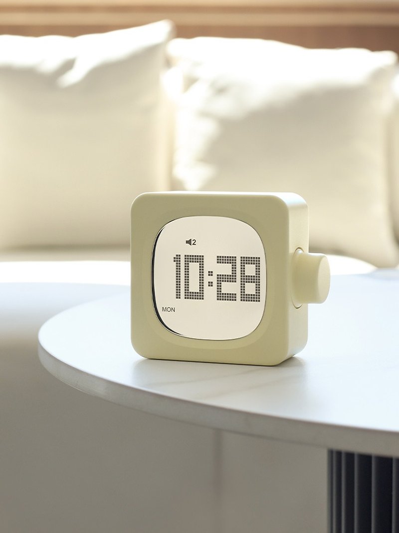 方塊鬧鐘 智能藍牙 日曆星期顯示 正倒計時 伴眠夜燈 - 時鐘/鬧鐘 - 塑膠 白色
