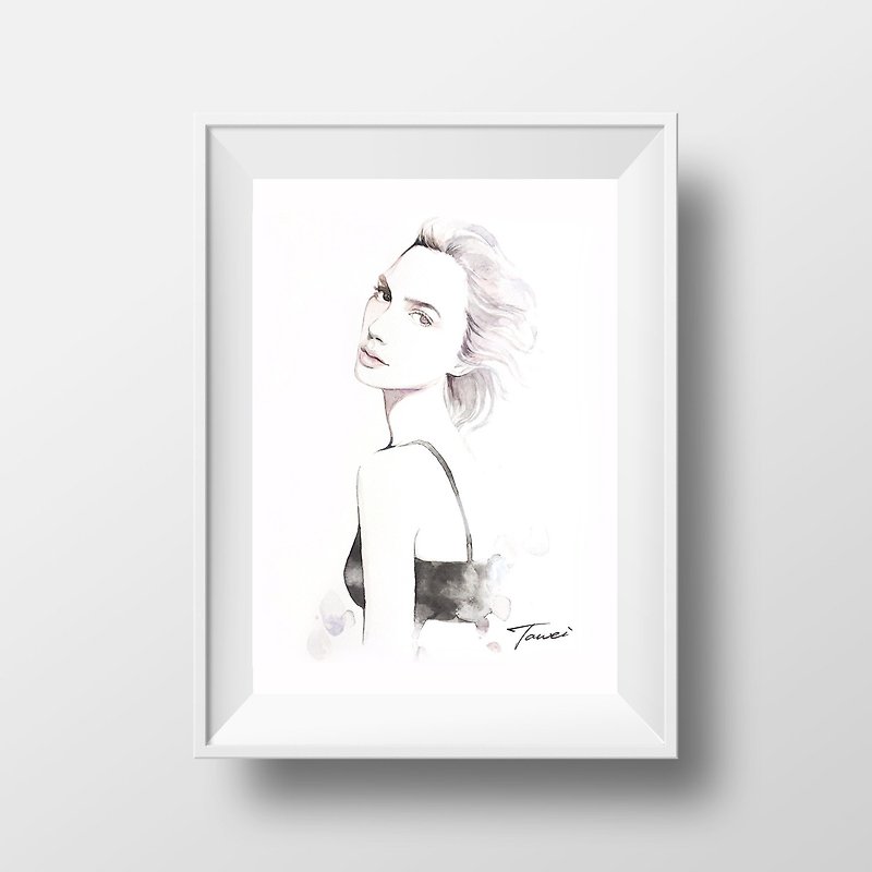 Actress Jiaer Gadot watercolor painting/Nordic style pencil sketch watercolor painting/gift furnishings - Posters - Paper Khaki