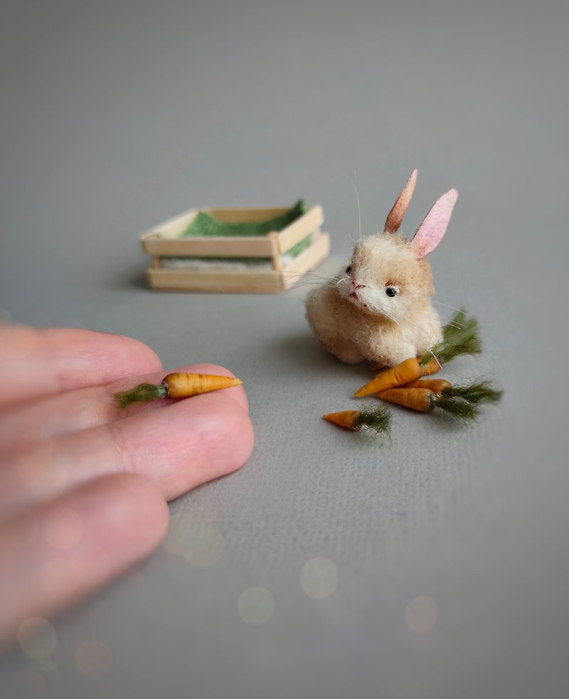 ドールハウス ミニチュア リアルな白いウサギのかわいいバニー人形ペット/1,1 インチ (3cm)