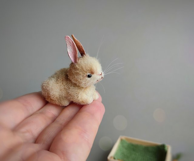 3Pcs 1:12 scale Dollhouse Miniature Bunny White Rabbit Stuffed