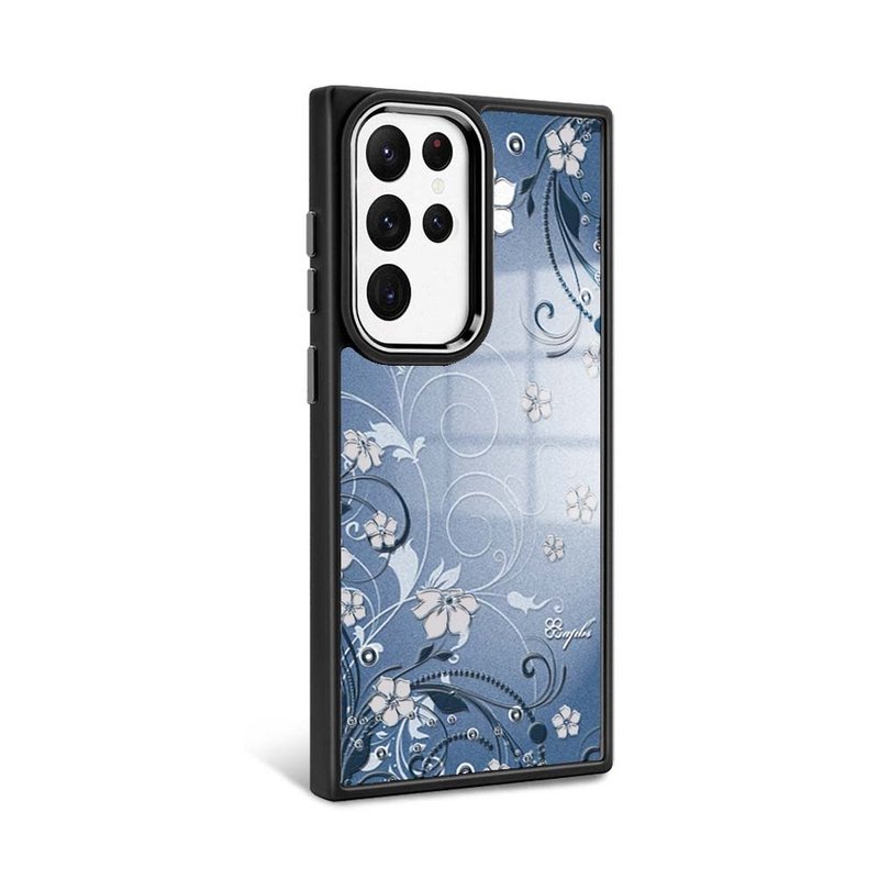 Samsung S24 series military-standard anti-fall alloy frame magnetic mirror phone case-Bluedream-black frame - เคส/ซองมือถือ - วัสดุอื่นๆ หลากหลายสี