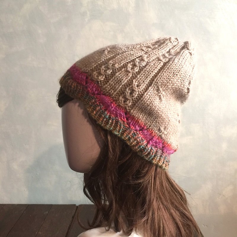 No solution, warm woven wool cap / cap / keep warm - หมวก - ขนแกะ สีม่วง