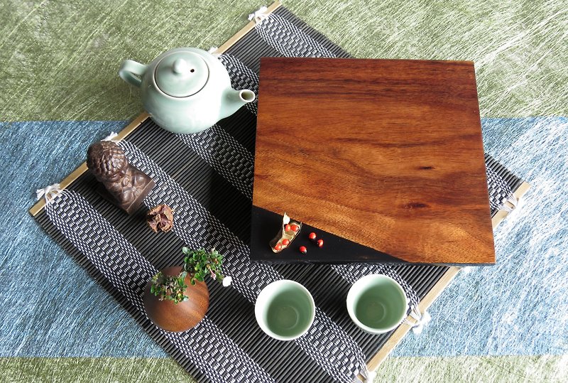 HO MOOD Deconstruction Series-Hand-made Log Tea Tray - ที่รองแก้ว - ไม้ สีนำ้ตาล