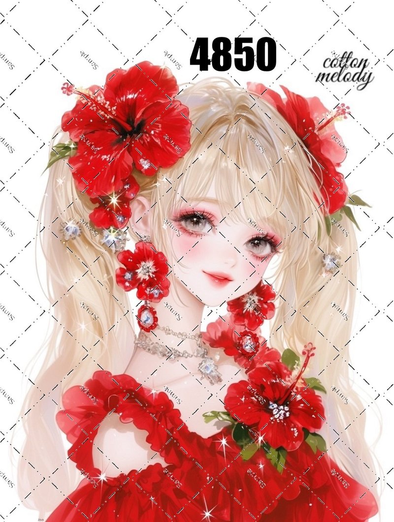original sticker no.4850 人物ステッカー オリジナルステッカー オリジナル人物ステッカー 装飾ステッカー cotton melody - 貼紙 - 紙 