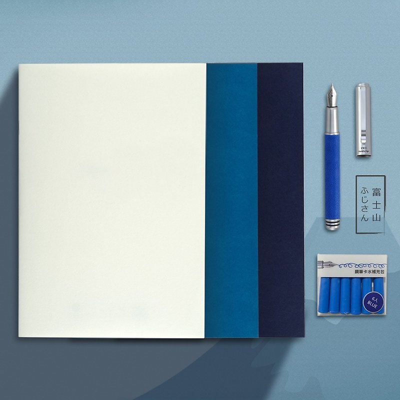 [Pinkoi Limited] IWI Silver Label A5 Notebook (3 Books) + Manuscript Pen Set #1 Box of Gift Card Water - ปากกาหมึกซึม - วัสดุอื่นๆ หลากหลายสี