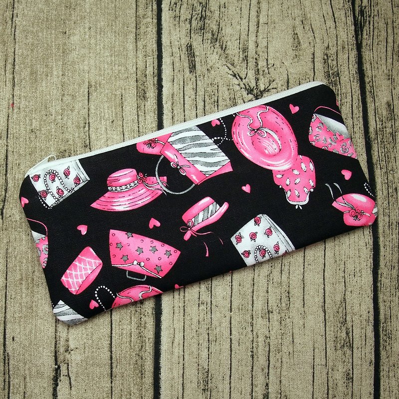Large Zipper Pouch, Pencil Pouch, Gadget Bag, Cosmetic Bag (ZL-35) - Pencil Cases - Cotton & Hemp Pink