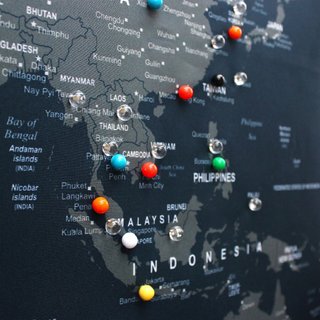 World Map Pins, Push Pins, Colorful Pins, Ball Pins