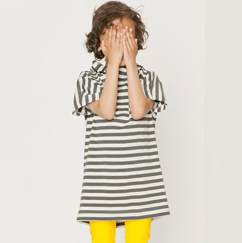Swedish Kids Organic Cotton Long Top 5-10 Years Stripes - Tops & T-Shirts - Cotton & Hemp Black