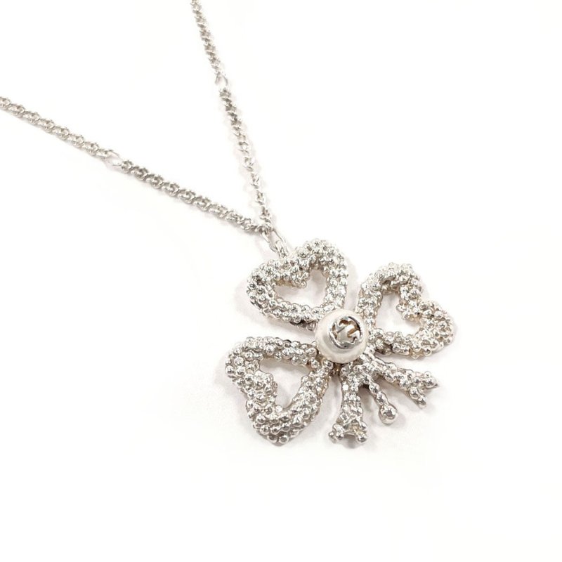 【日本直送 中古美品】グッチ GUCCI ネックレス クローバー ハート  シルバー925/フェイクパール アクセサリー 新品仕上げ済み - 項鍊 - 純銀 銀色