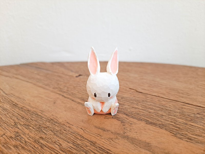 Pink jean rabbit - 公仔/玩偶 - 木頭 