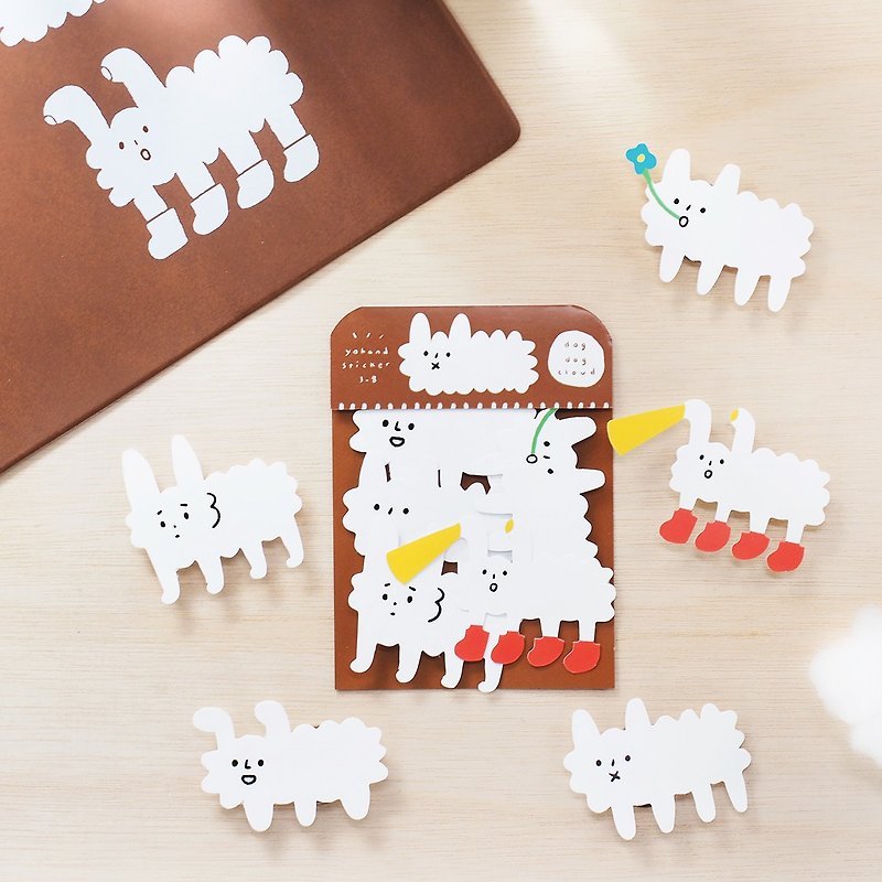 Dog Cloud - Medium Sticker Set 3-8 - สติกเกอร์ - กระดาษ ขาว