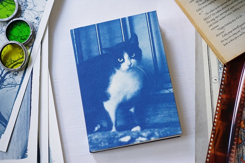 Handmade Blue Sun Notebook-Guardian Cat - Notebooks & Journals - Paper Blue