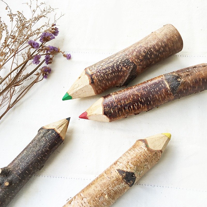 英國樺樹樹枝彩繪筆 | Fallen Fruits - 鉛筆/自動鉛筆 - 木頭 咖啡色