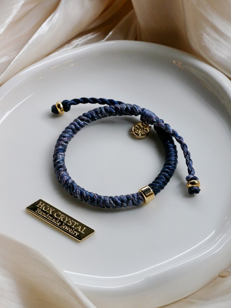 HOX CRYSTAL 護身金剛結繩 混色設計 - 手鍊/手鐲 - 其他材質 藍色