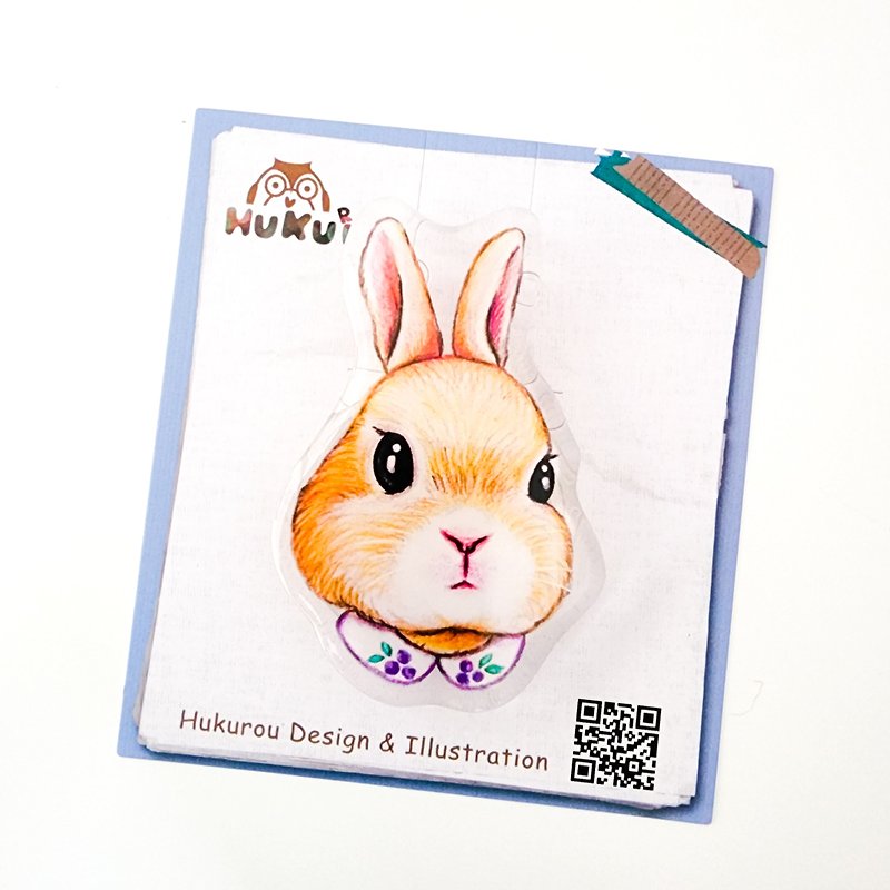 | Hand-painted illustration | Air cushion mobile phone holder-Rabbit (Dutch Rabbit) - ที่ตั้งมือถือ - พลาสติก 
