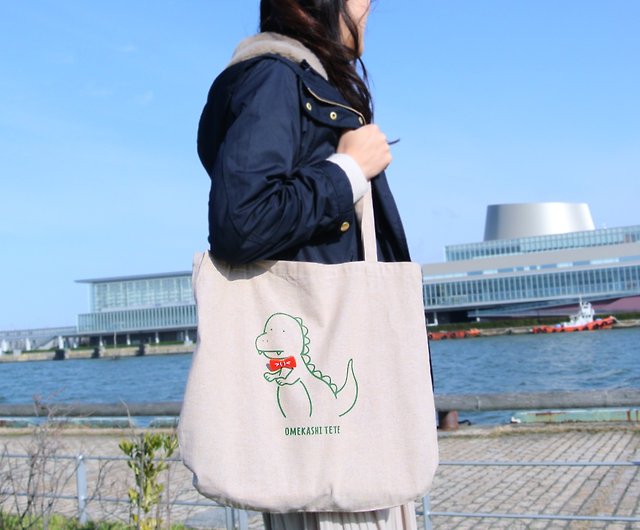 Dress up Dinosaur Tote bag - Shop harapecora Handbags & Totes - Pinkoi