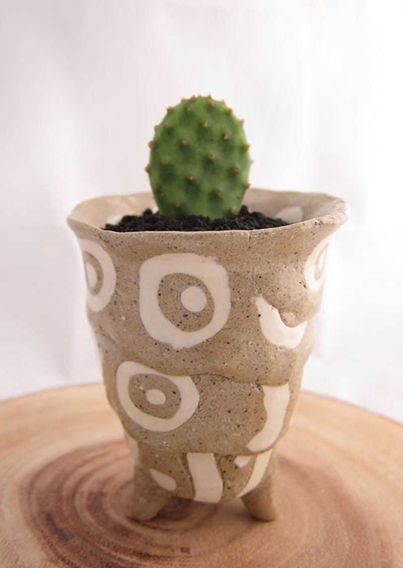 Small ceramic plant pot for cactus , handmade pottery , small pot - Plants - Porcelain Khaki