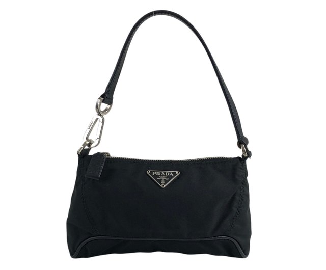 日本直送 名牌中古包 】PRADA プラダ ハンドバッグ ブラック