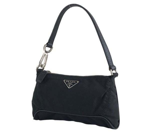 日本直送 名牌中古包 】PRADA プラダ ハンドバッグ ブラック