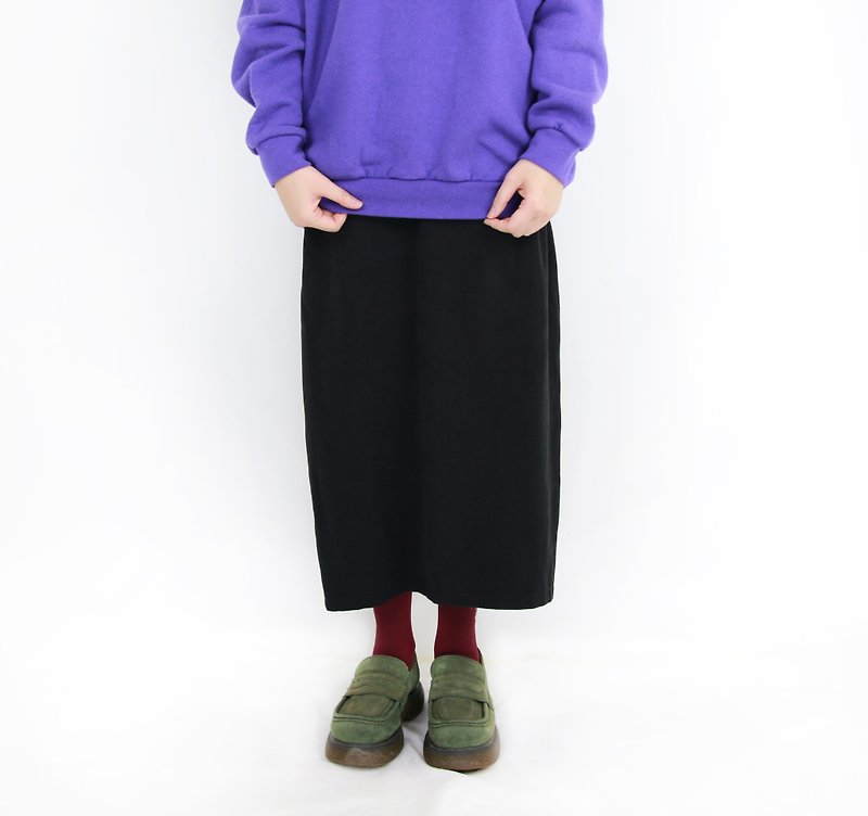 Back to Green:: 岩石黑 vintage skirt ( SK-33 ) - 裙子/長裙 - 聚酯纖維 