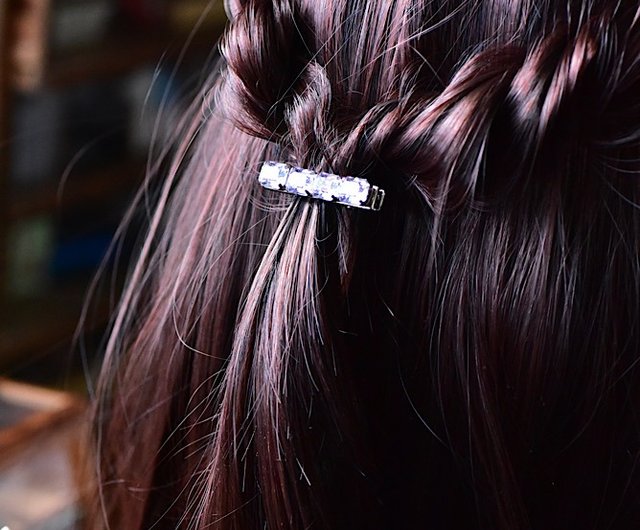 Ber×アレキサンドライトスワロフスキー【ヘアクリップ