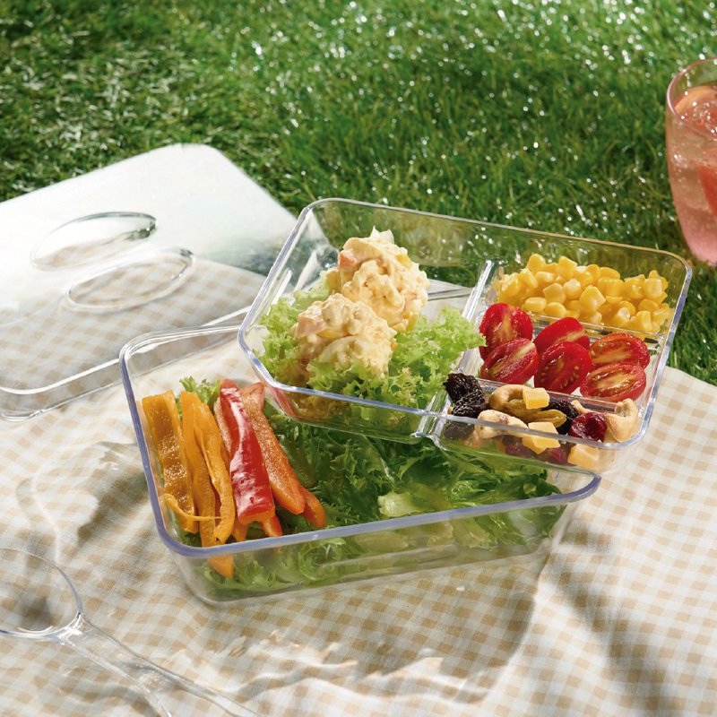 【LivingForward】Tritan Lunch Box,crisper box,Spoon,Fork,Microwave Container - Lunch Boxes - Plastic Transparent