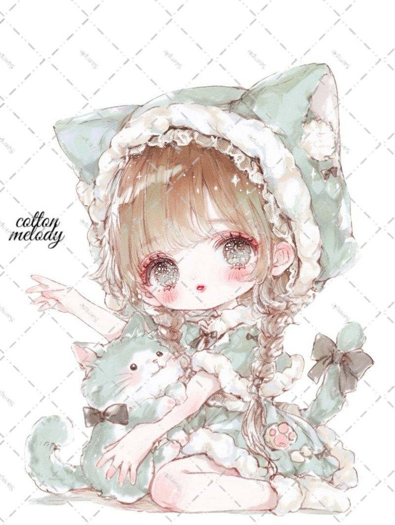 original sticker no.6378 人物ステッカー オリジナルステッカー 人物ステッカー 女の子ステッカー オリジナル人物ステッカー - 貼紙 - 紙 