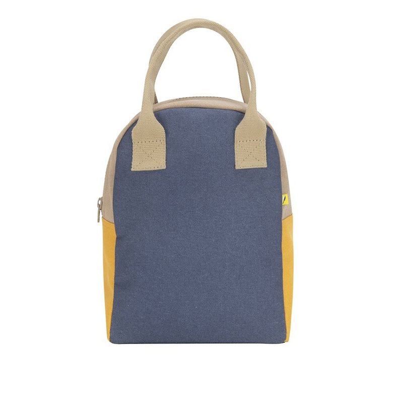 Boyfriend Gift Boys Canada Fluf Organic Cotton Zipper Handbag-Contrasting Color Puzzle Bag (Cyan Blue) - กระเป๋าถือ - ผ้าฝ้าย/ผ้าลินิน หลากหลายสี