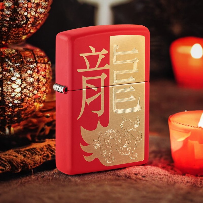 【ZIPPO官方旗艦店】龍年紀念款防風打火機 48769 - 其他 - 銅/黃銅 紅色