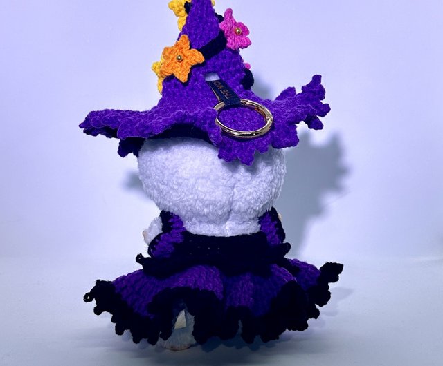 デジタル】Labubuのハロウィン魔女衣装（ほうき付き）、かぎ針