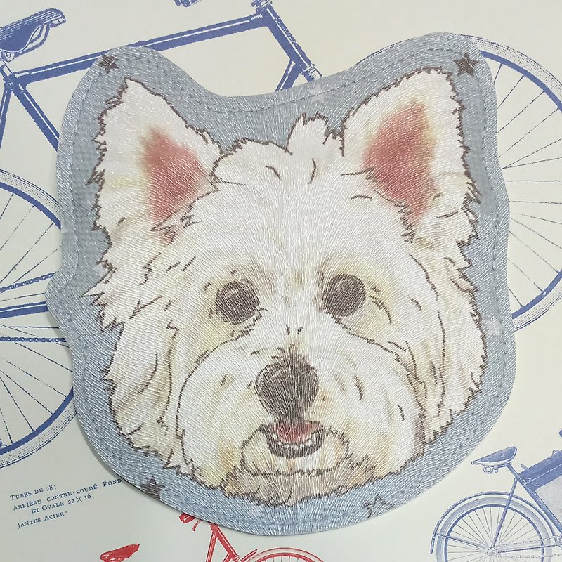 West Highland White Terrier - imitation leather coin purse (can be used as a MRT card set) - dog sketch series ~ dog head shape - กระเป๋าใส่เหรียญ - หนังเทียม 
