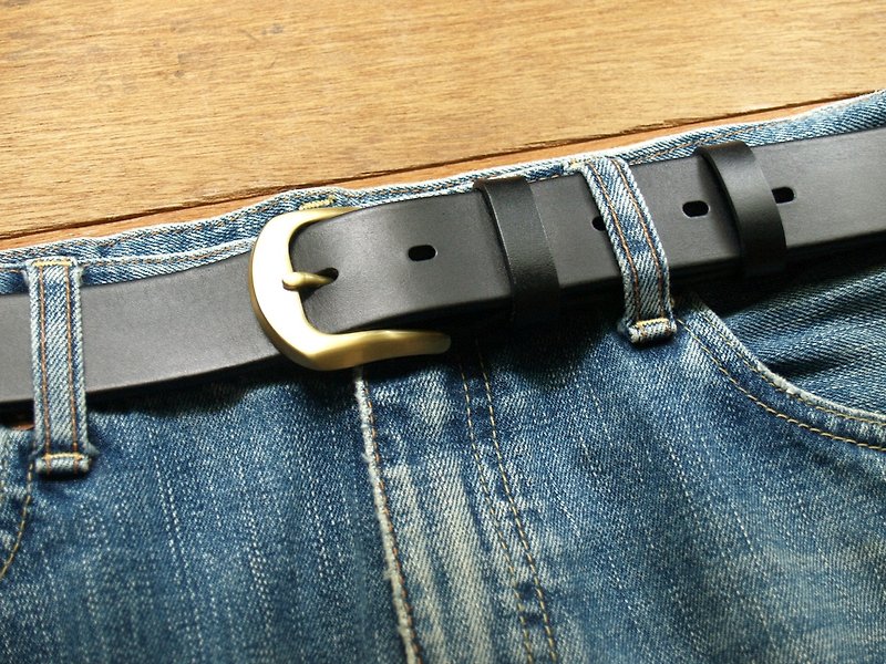 Leather Belt ( Custom Name ) - Gentle Black - เข็มขัด - หนังแท้ สีดำ