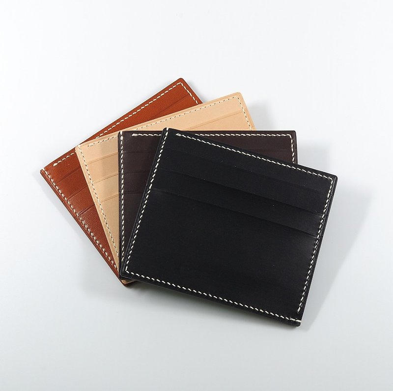 Easy Travel Card Holder Business Card Holder ID Holder Classic Color - ID & Badge Holders - Genuine Leather 