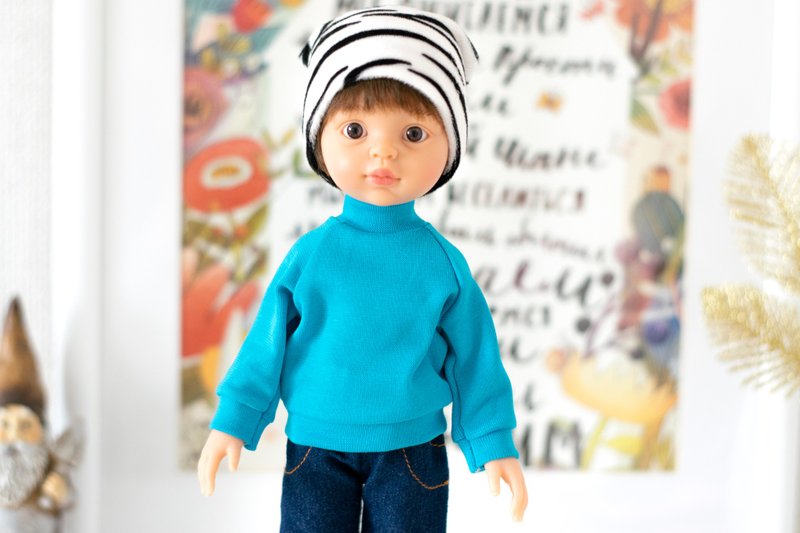Sweatshirt for boy doll Paola Reina Las Amigas, Siblies RRFF, Little Darling - 玩偶/公仔 - 棉．麻 藍色
