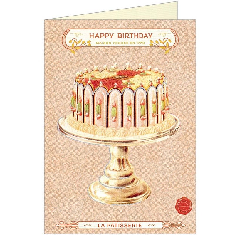 Cavallini & Co.  GREETING CARD 生日卡(大)_生日蛋糕(粉紅) - 卡片/明信片 - 紙 多色