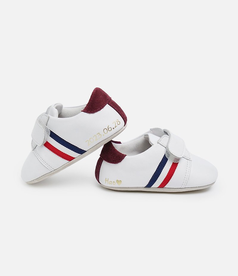 White handsome casual baby shoes / handmade toddler shoes / custom branding / custom / gift