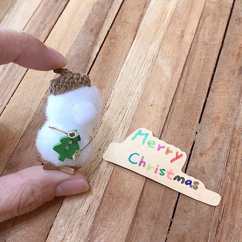 Puputraga Acorn Snowman Christmas tree decorations / clearing goods - อื่นๆ - วัสดุอื่นๆ ขาว