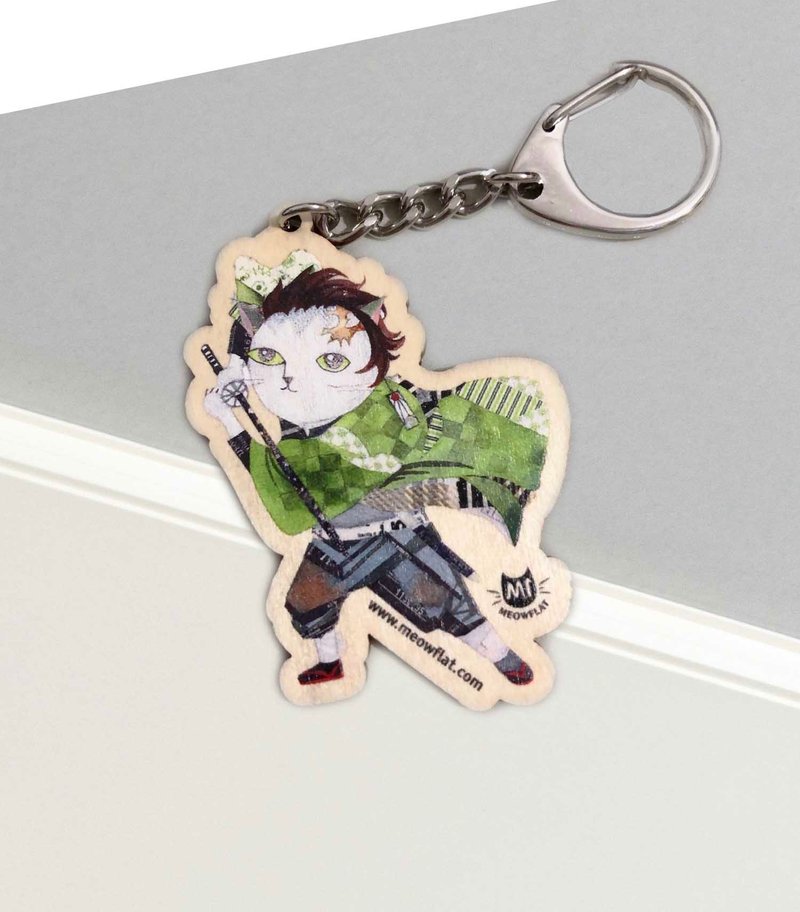 Wooden Key Ring Charm | Demon Slayer: Blade Korado Tanjiro | Gift Exchange/Animation Peripherals - Keychains - Wood 